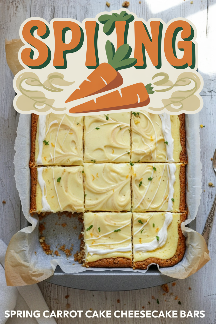 Spring Carrot Cake Cheesecake Bars