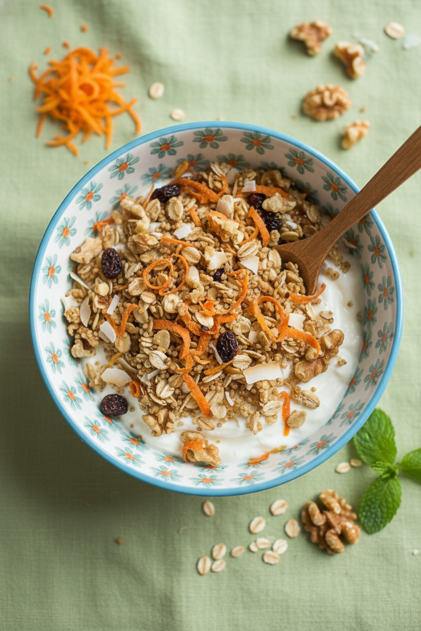 Spring Carrot Cake Granola Breakfast