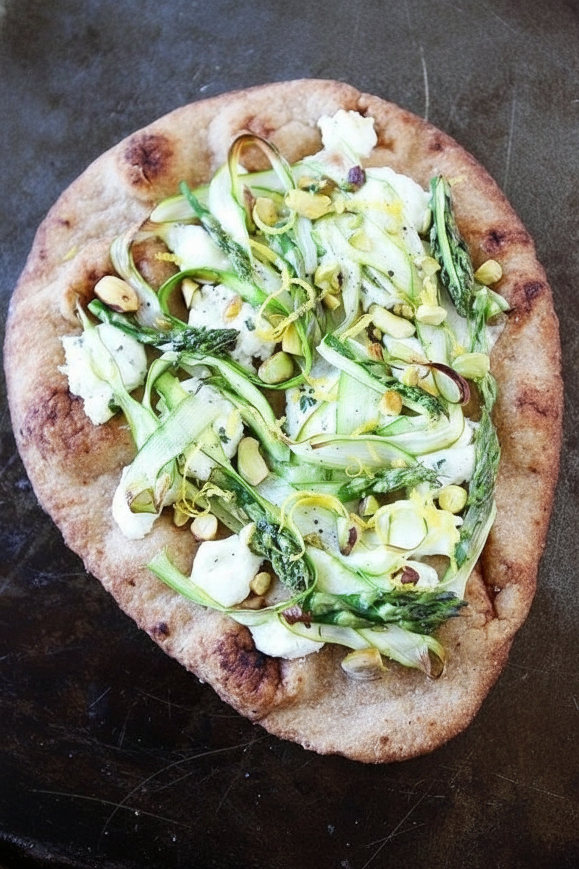 Spring Goat Cheese and Herb Flatbread