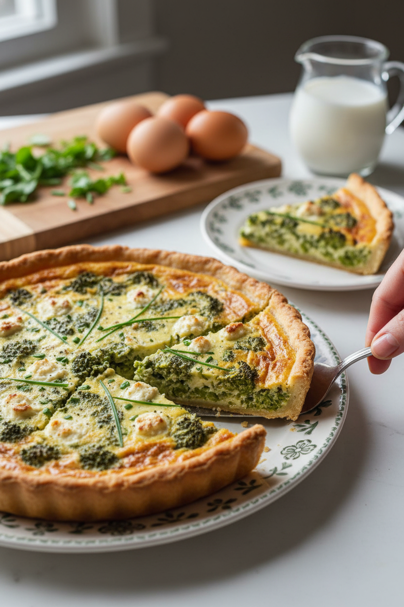 Spring Greens and Goat Cheese Tart
