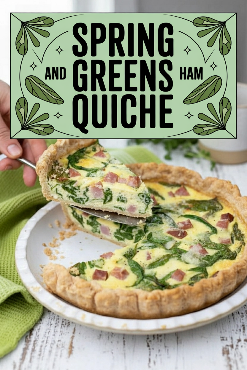 Spring Greens and Ham Quiche