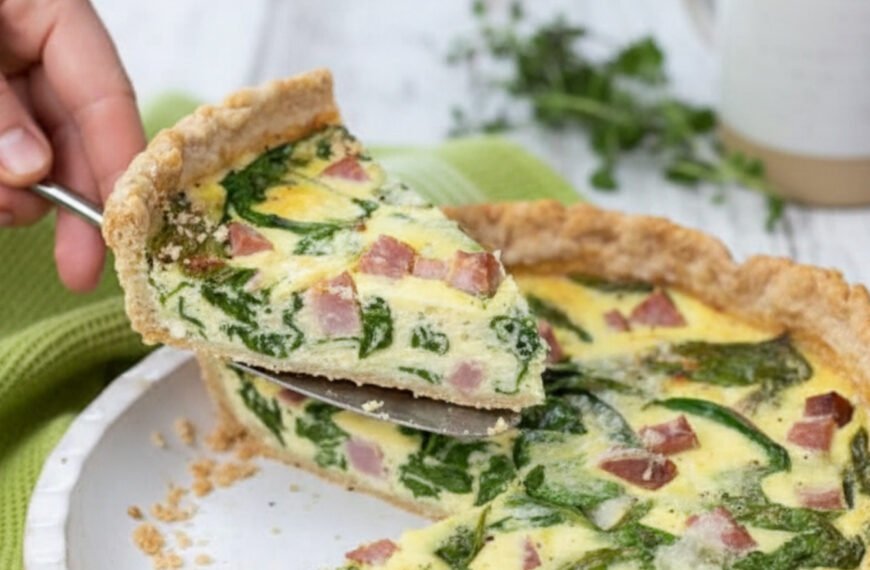 Spring Greens and Ham Quiche