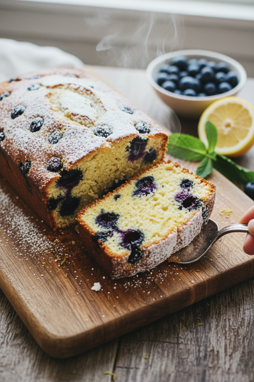 Spring Lemon Blueberry Loaf Cake