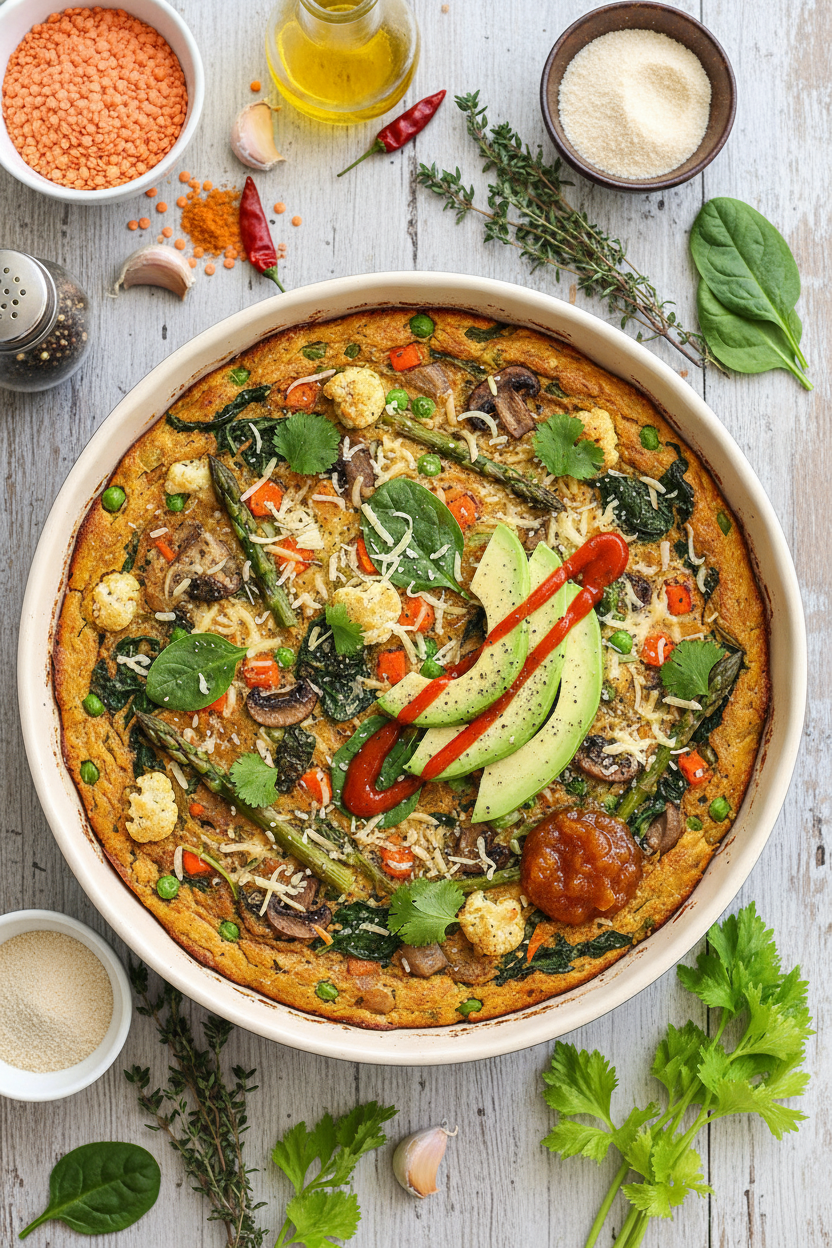 Spring Lentil and Greens Frittata