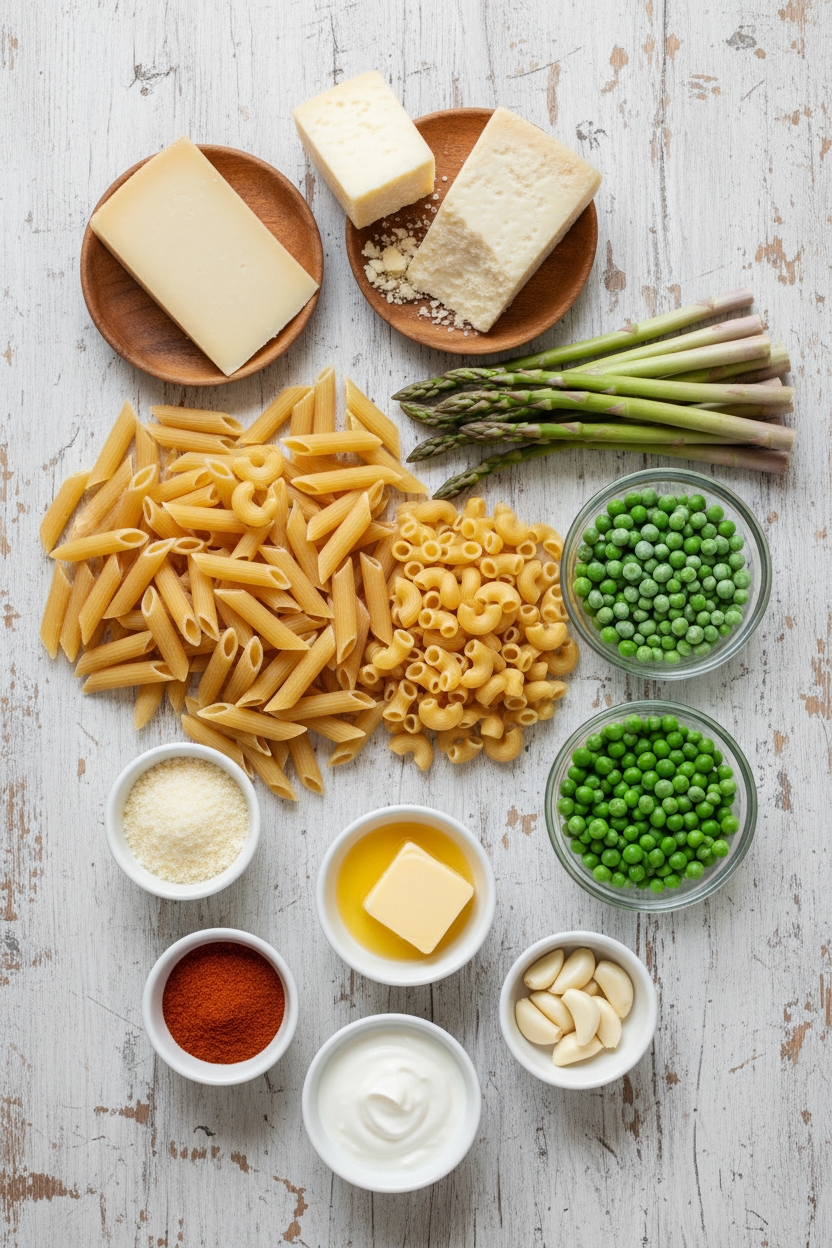 Spring Pea and Asparagus Macaroni