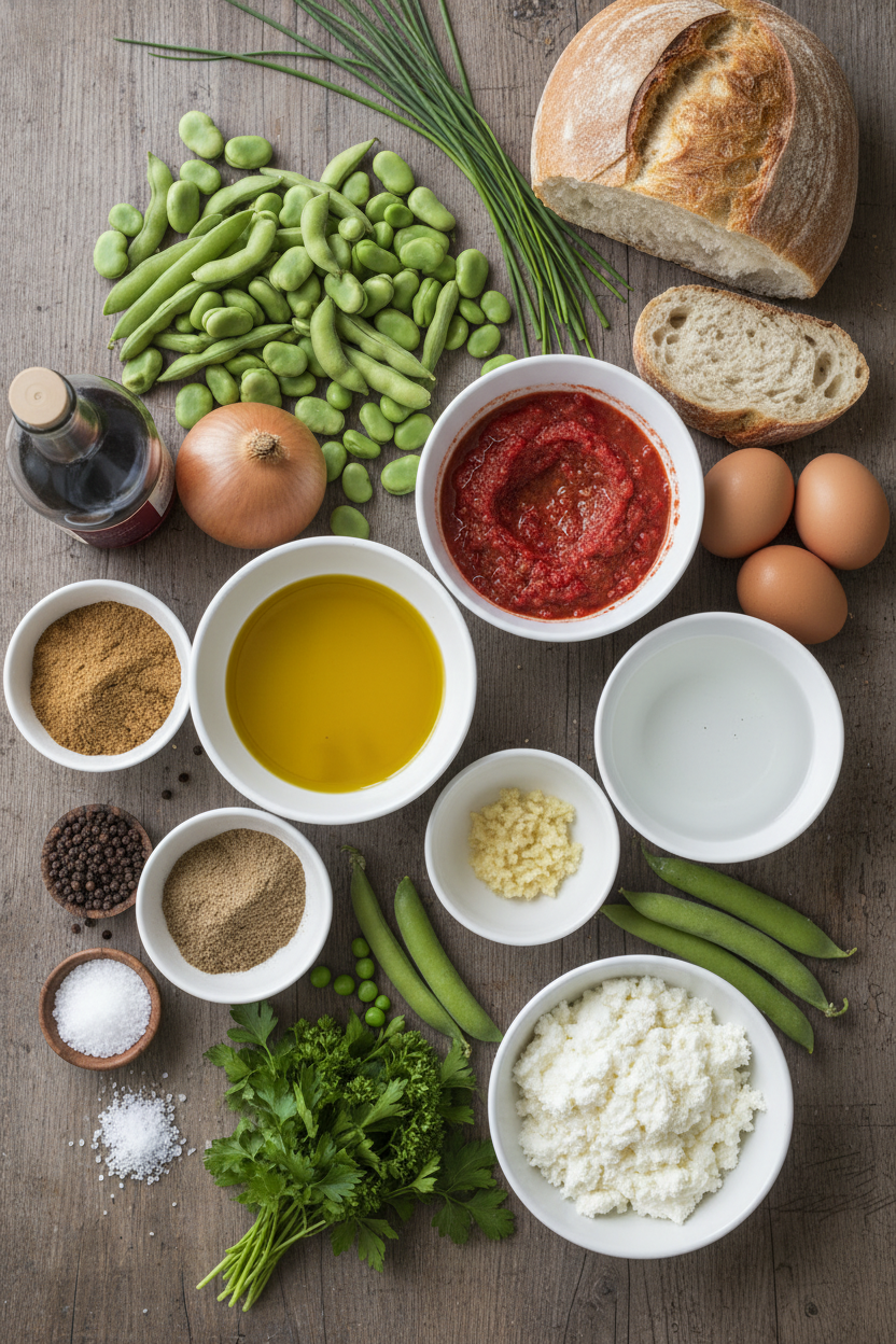 Spring Pea and Bean Shakshuka