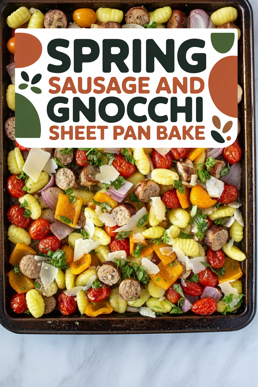 Spring Sausage and Gnocchi Sheet Pan Bake