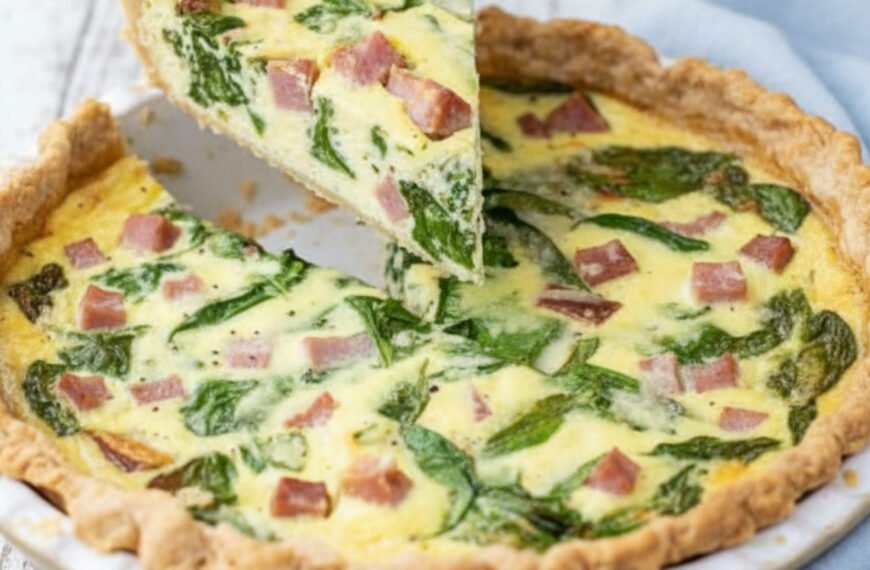 Spring Spinach and Ham Quiche