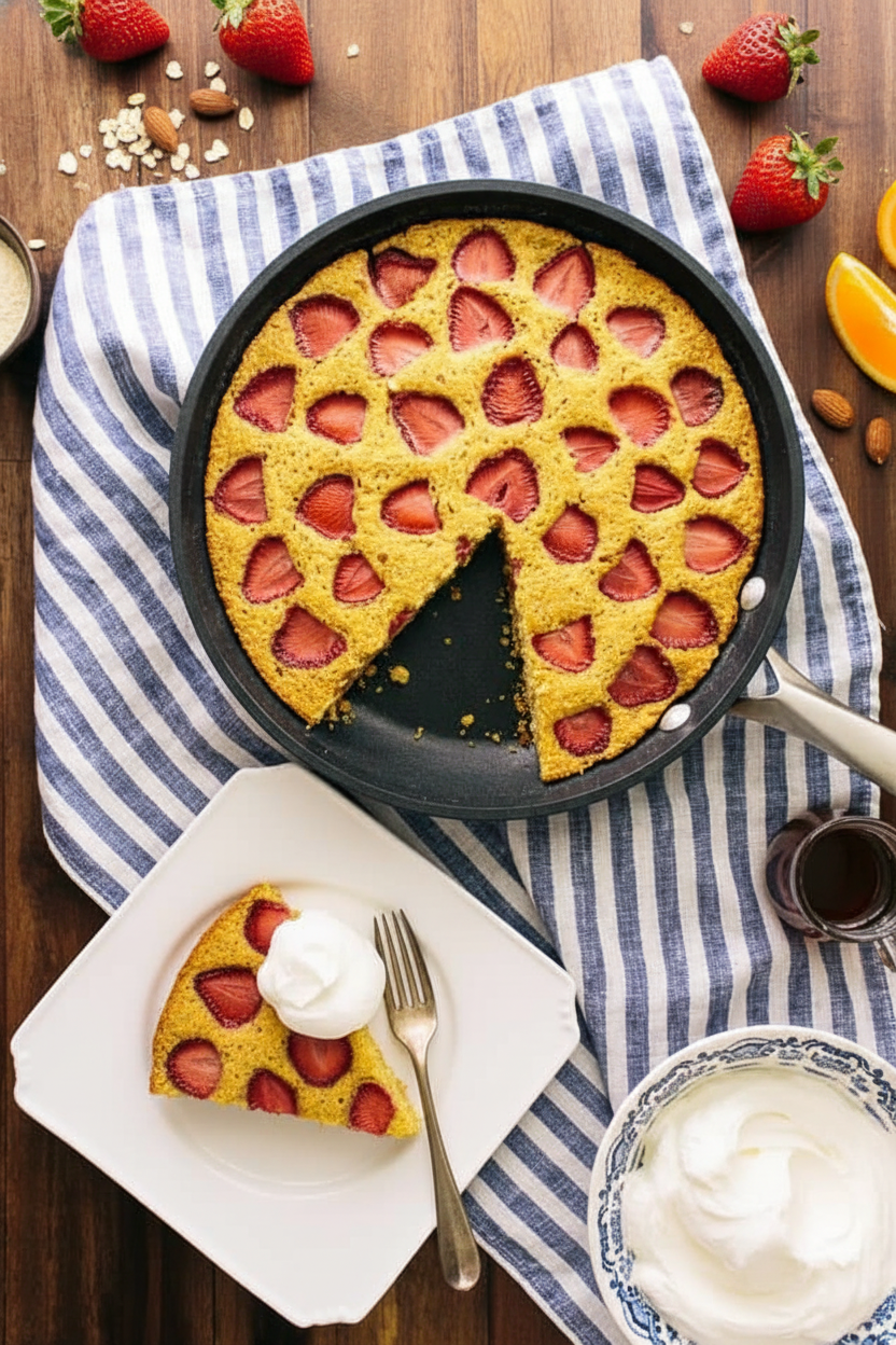 Spring Strawberry Cornbread Cake