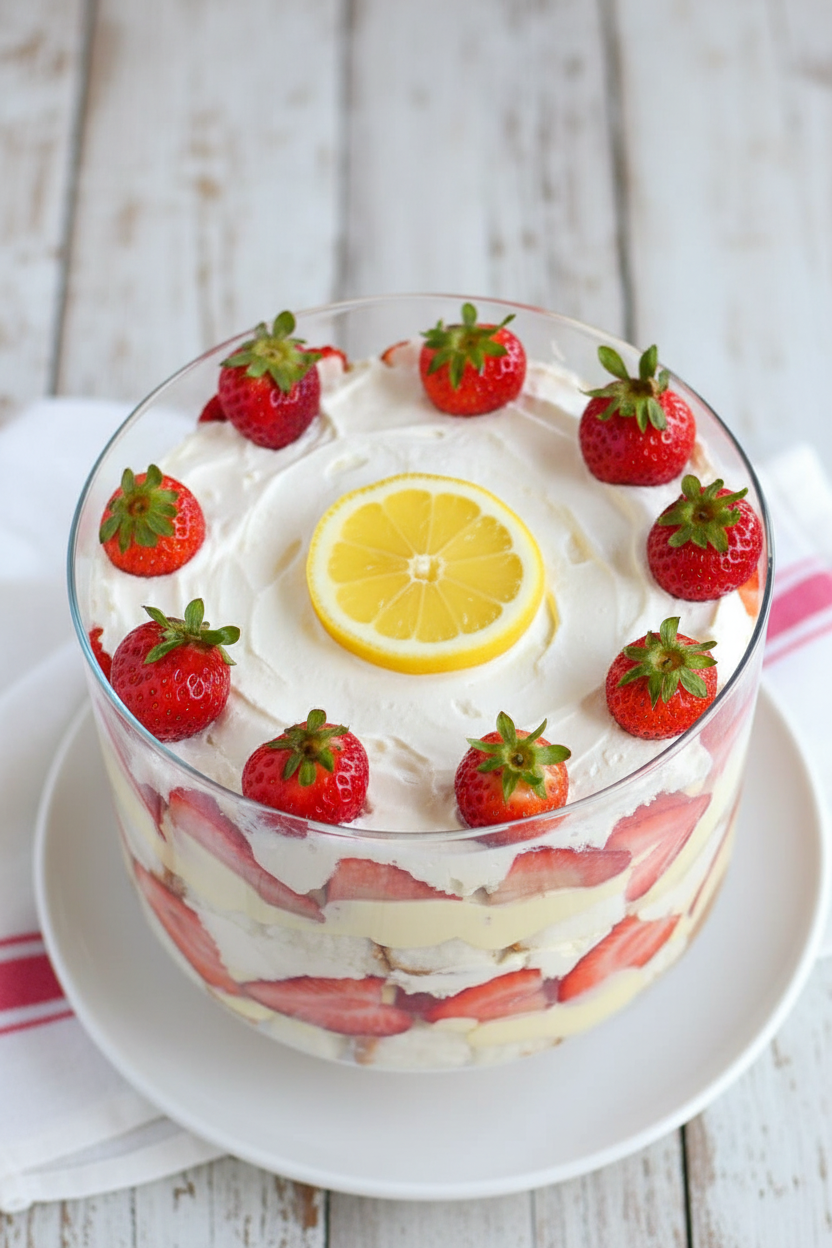 Spring Strawberry Lemon Cloud Trifle
