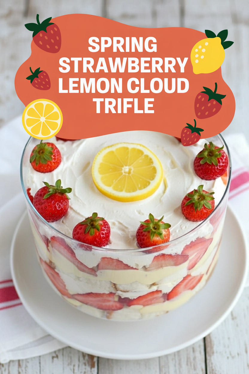 Spring Strawberry Lemon Cloud Trifle