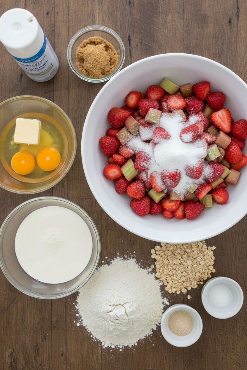 Spring Strawberry Rhubarb Crisp Bars