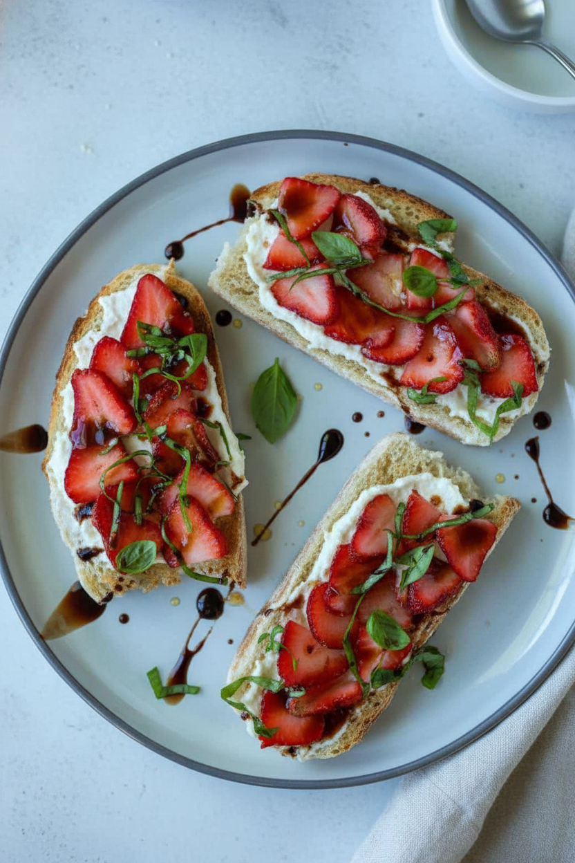 Spring Strawberry Ricotta Toast