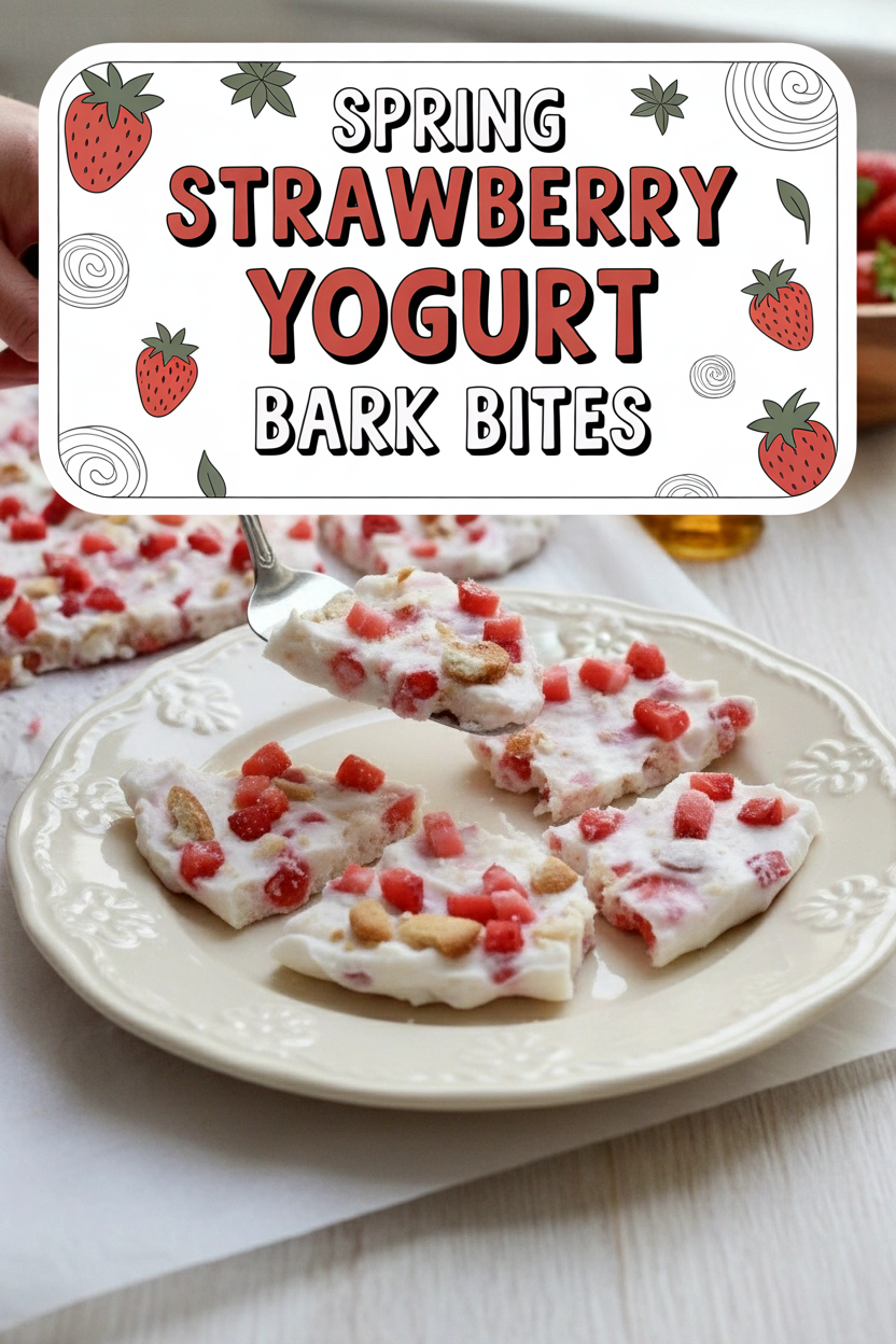 Spring Strawberry Yogurt Bark Bites