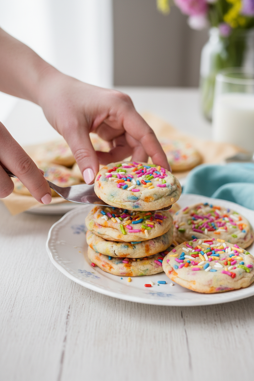 Springtime Chewy Sugar Cookie Delights