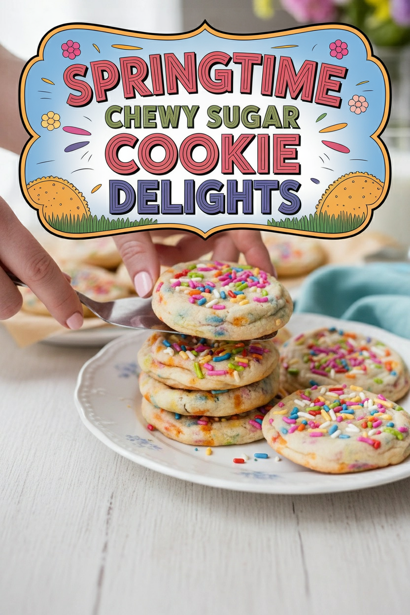 Springtime Chewy Sugar Cookie Delights