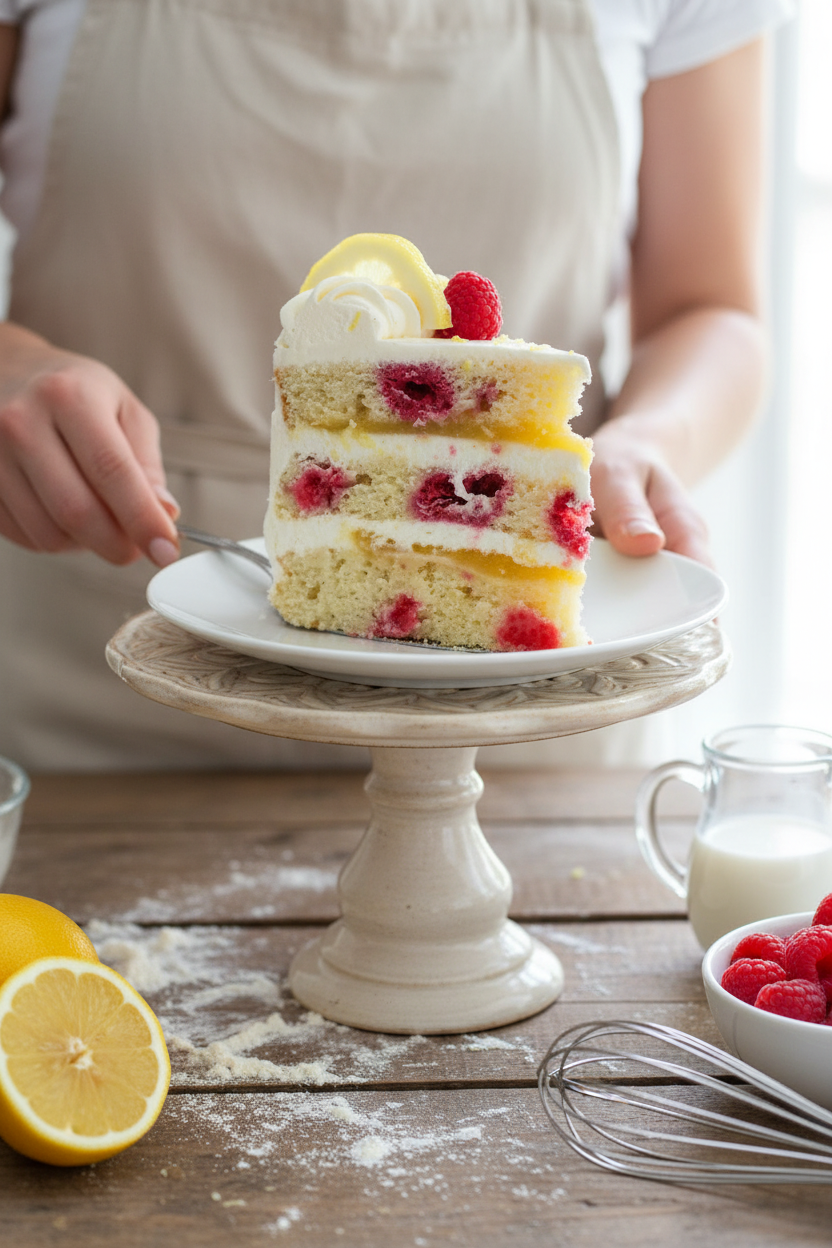 Springtime Lemon Raspberry Layer Cake