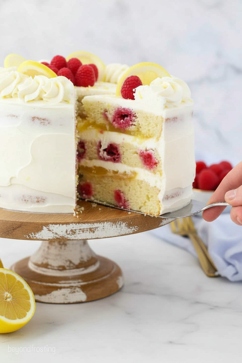 Springtime Lemon Raspberry Layer Cake