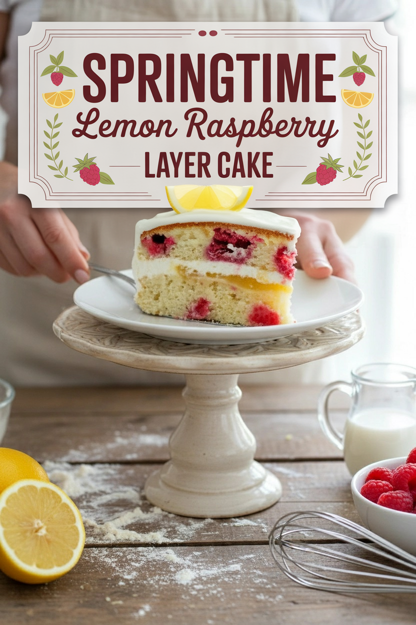 Springtime Lemon Raspberry Layer Cake
