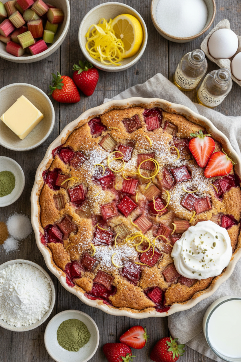 Springtime Rhubarb Compote Cake
