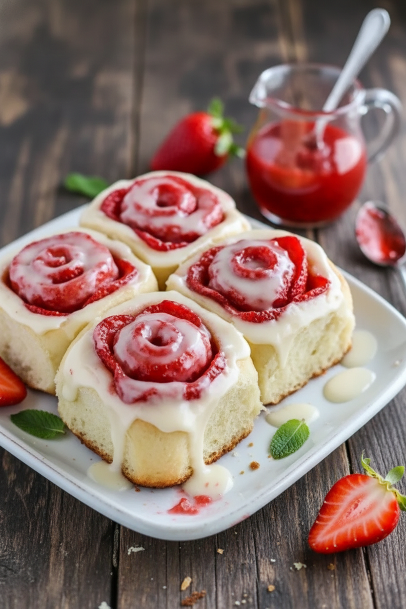 Strawberry Cheesecake Cinnamon Rolls Recipe