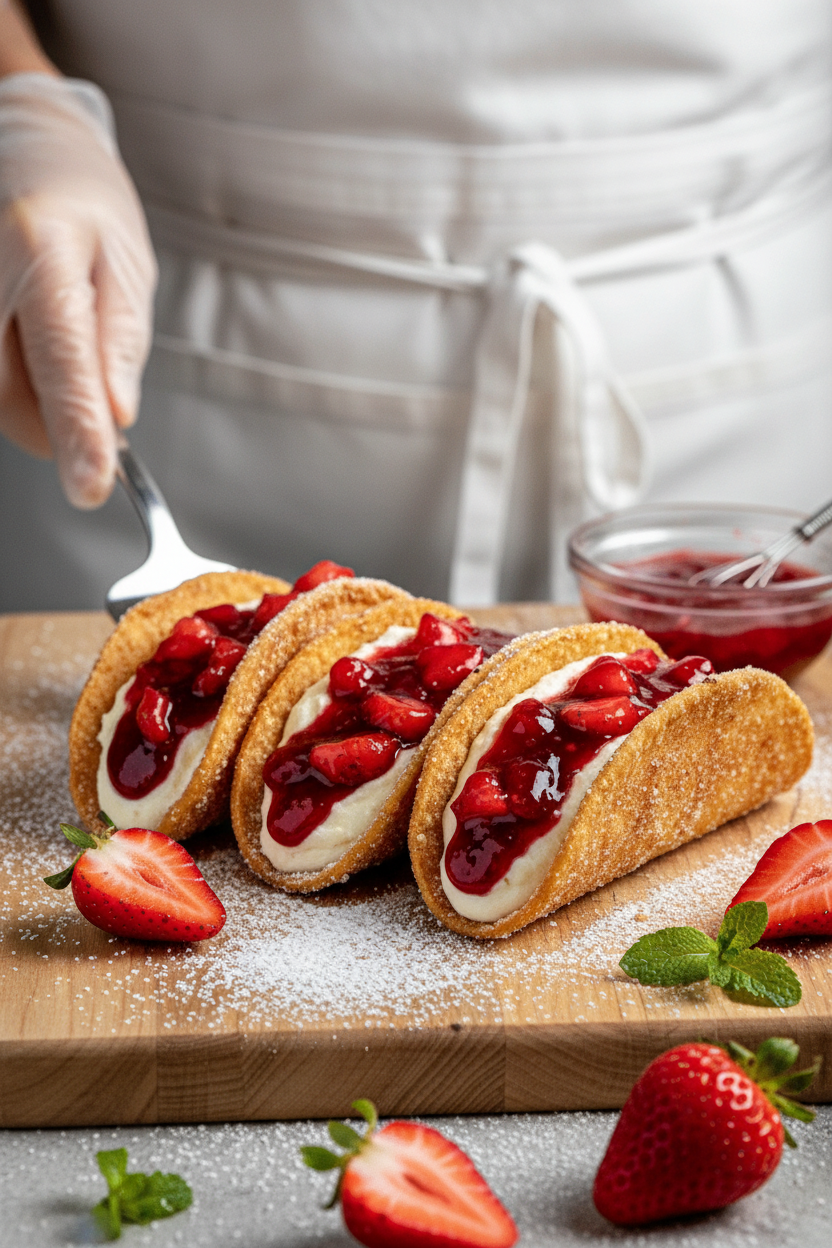 Strawberry Cheesecake Dessert Taco Recipe
