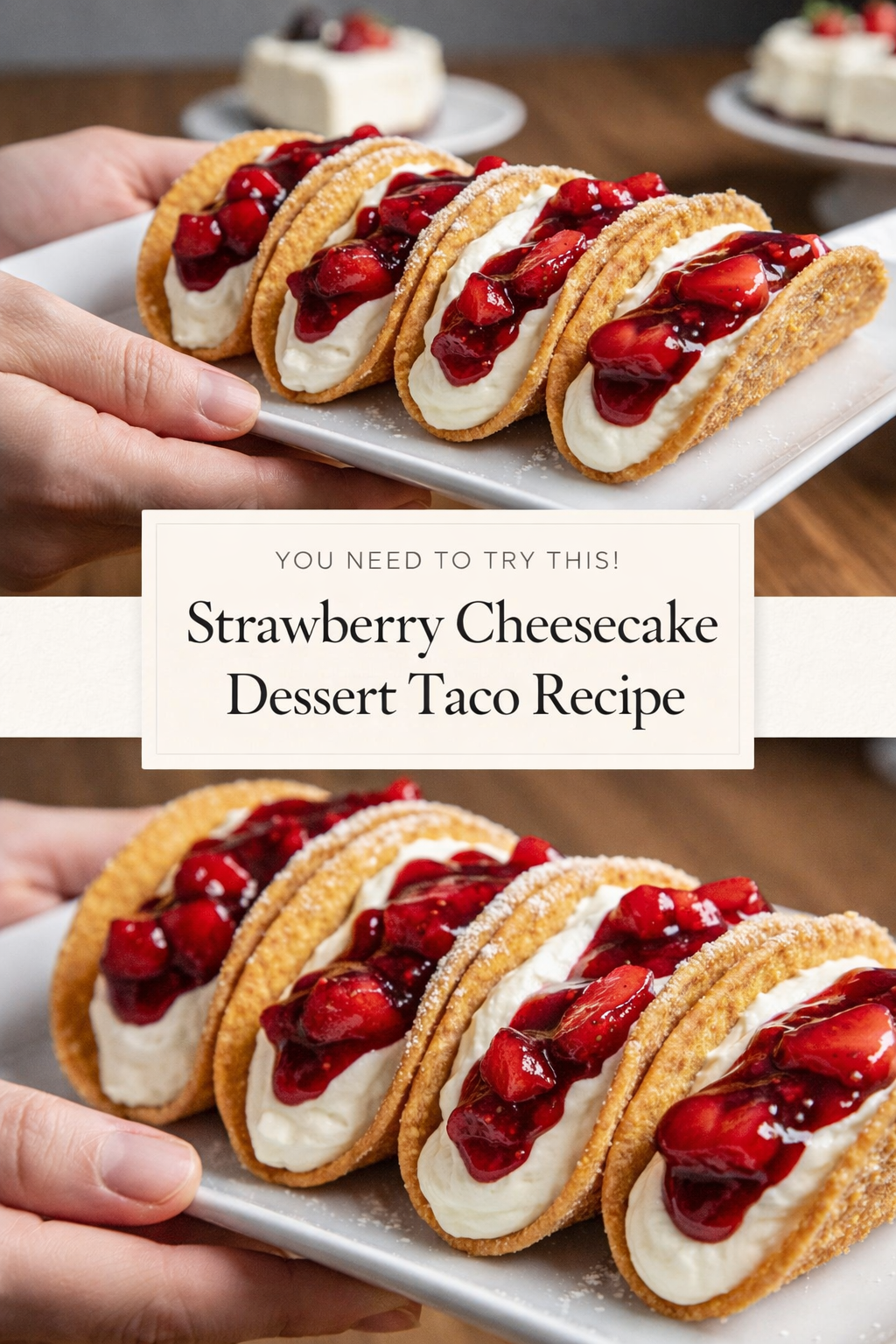 Strawberry Cheesecake Dessert Taco Recipe