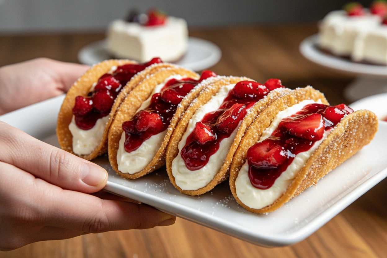 Strawberry Cheesecake Dessert Tacos – Best Sweet Taco Recipe