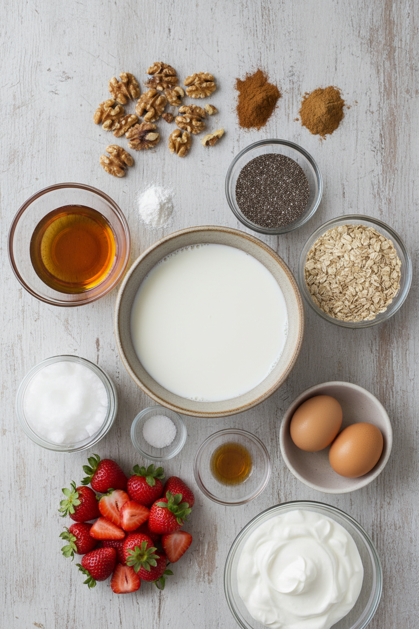 Strawberry Chia Baked Oatmeal Breakfast