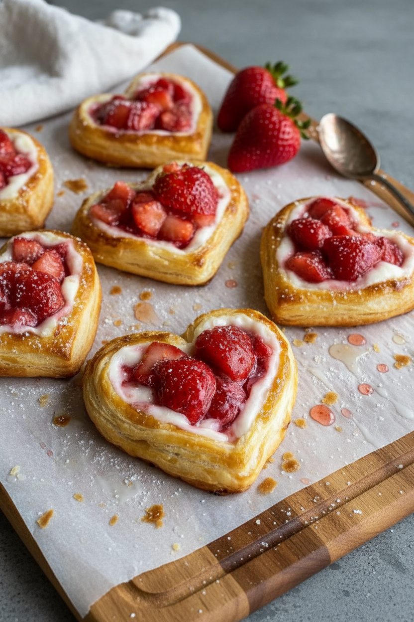 Strawberry Cream Cheese Heart Pastries I Made