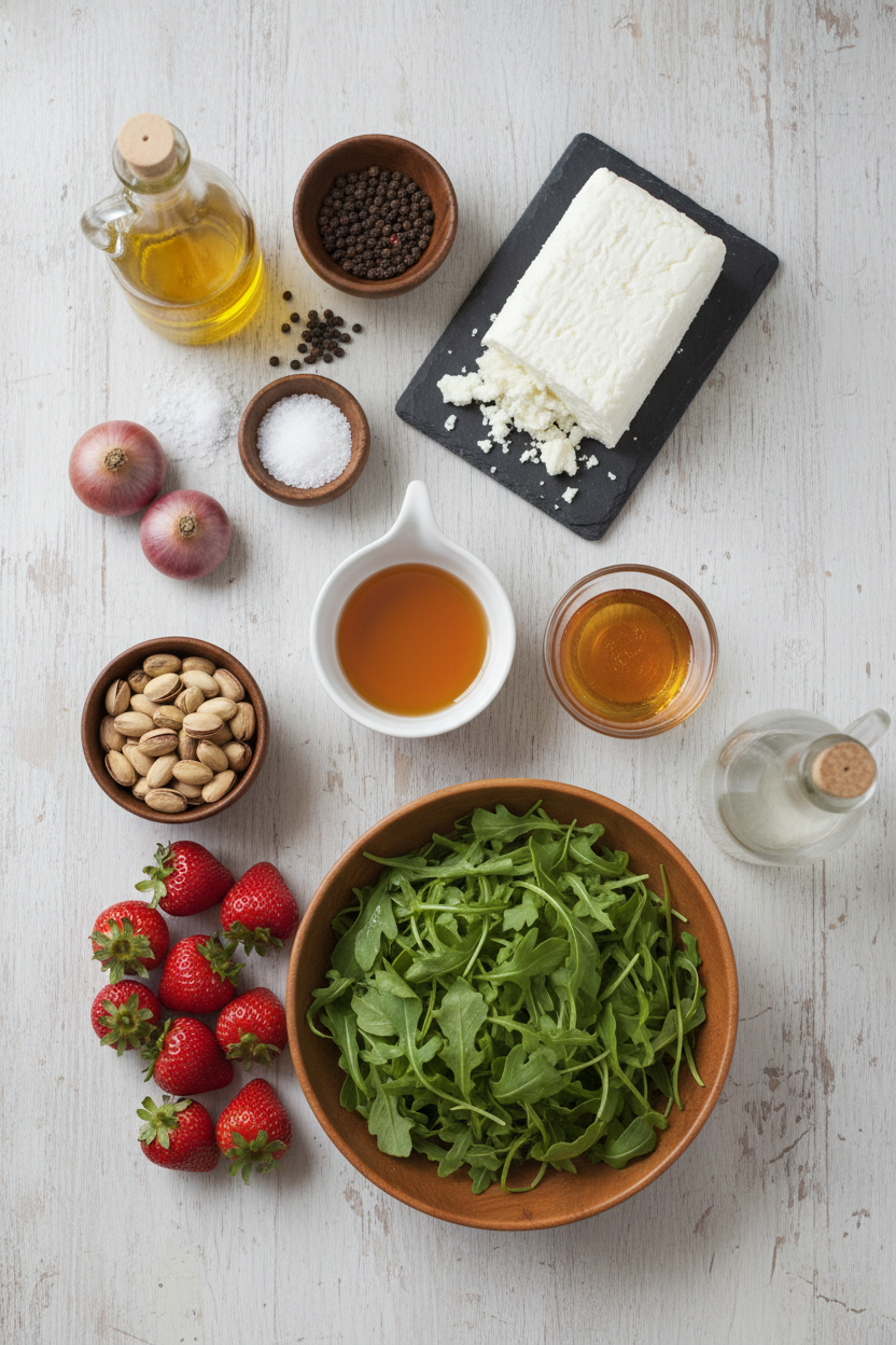 Strawberry Goat Cheese Arugula Spring Salad