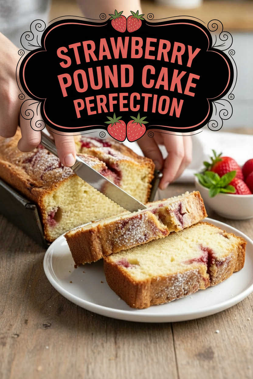 Strawberry Swirled Pound Cake Perfection