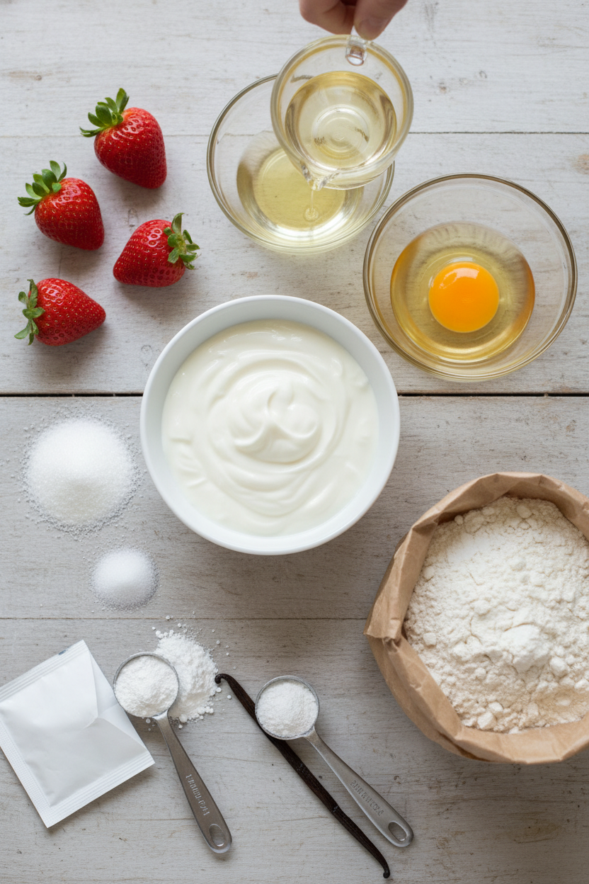 Strawberry Vanilla Drizzle Muffins