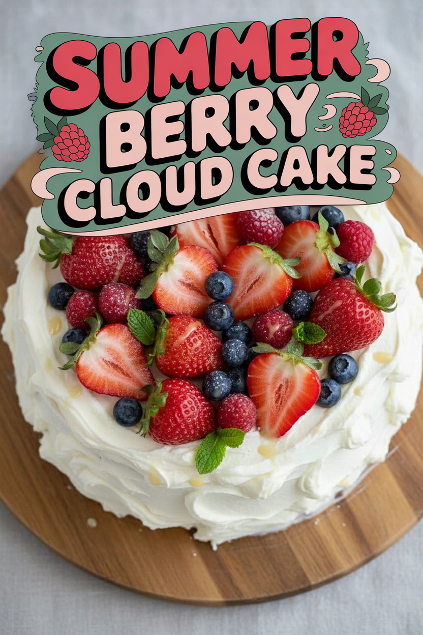 Summer Berry Cloud Cake