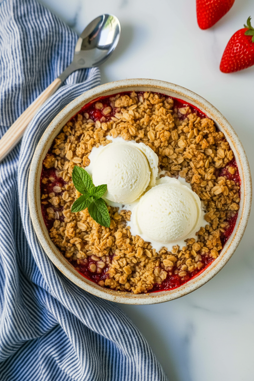 Summer Strawberry Oat Crumble