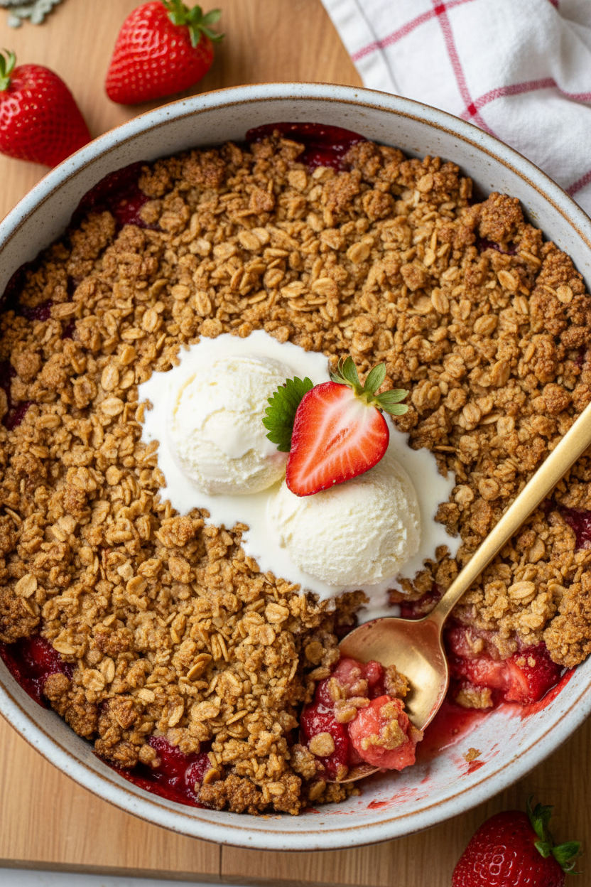 Summer Strawberry Oat Crumble