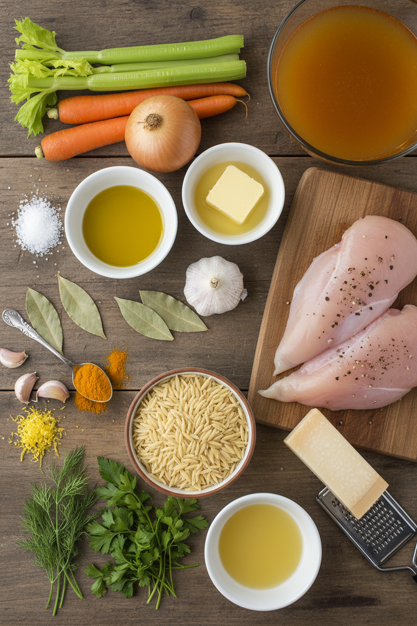 Sunshine Lemon Chicken Orzo Soup