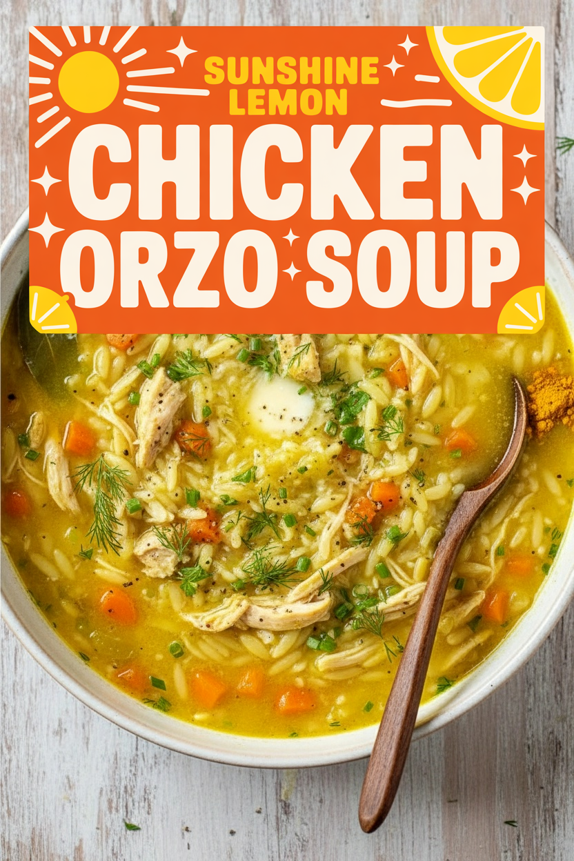 Sunshine Lemon Chicken Orzo Soup