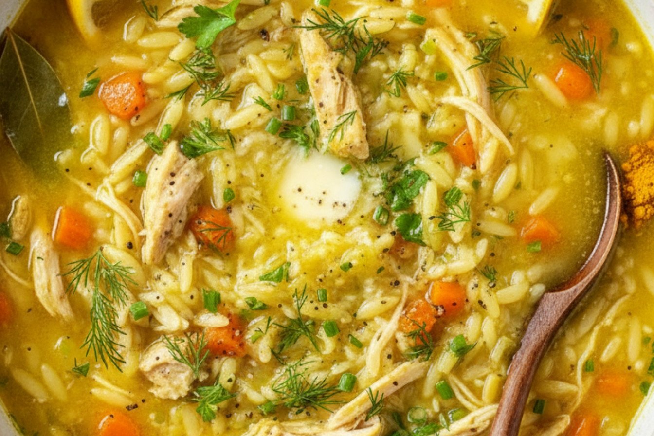 Sunshine Lemon Chicken Orzo Soup