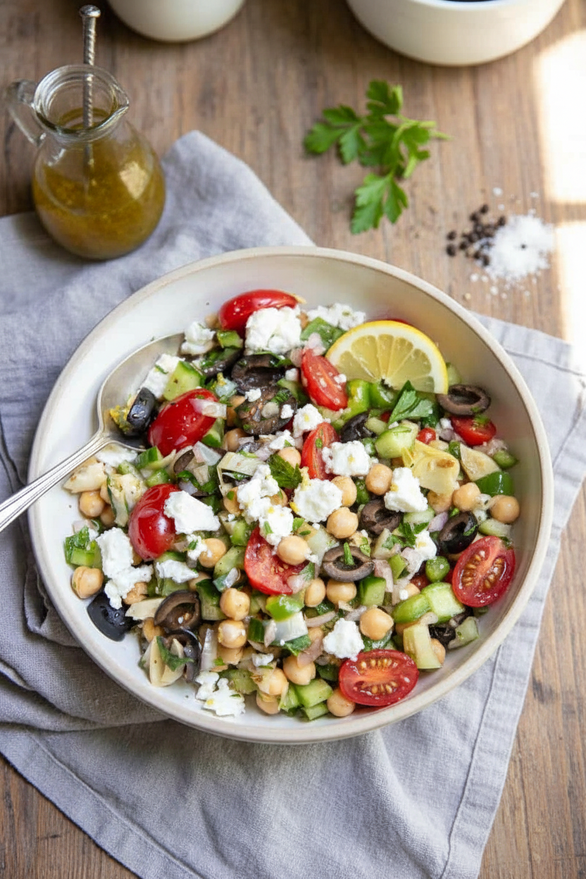 Sunshine Mediterranean Chickpea Lunch Salad