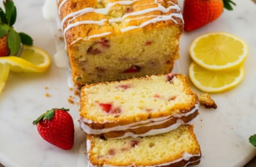 Fresh Strawberry Lemon Pudding Cake