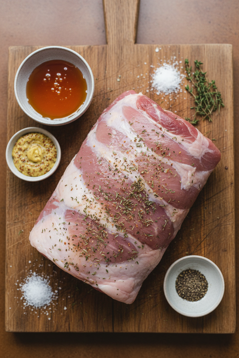 Sweet Honey Mustard Slow Cooked Pork Roast