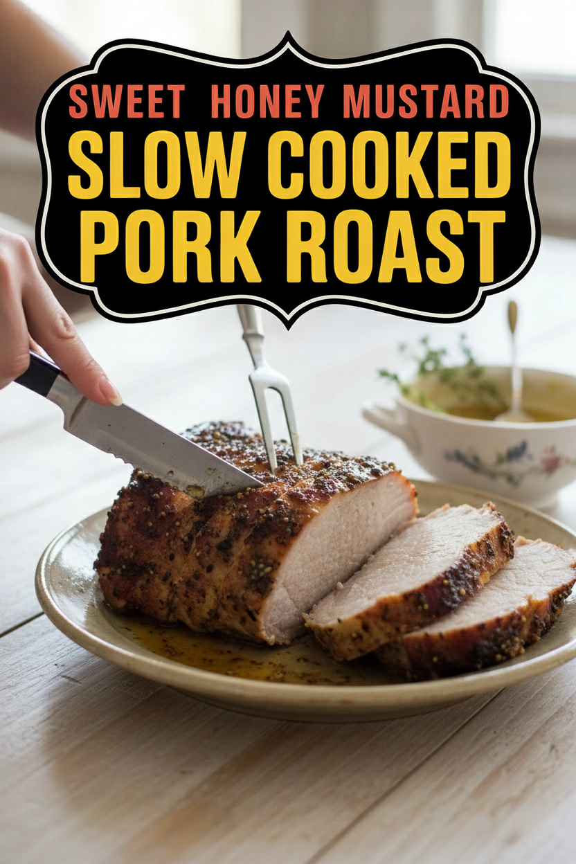 Sweet Honey Mustard Slow Cooked Pork Roast