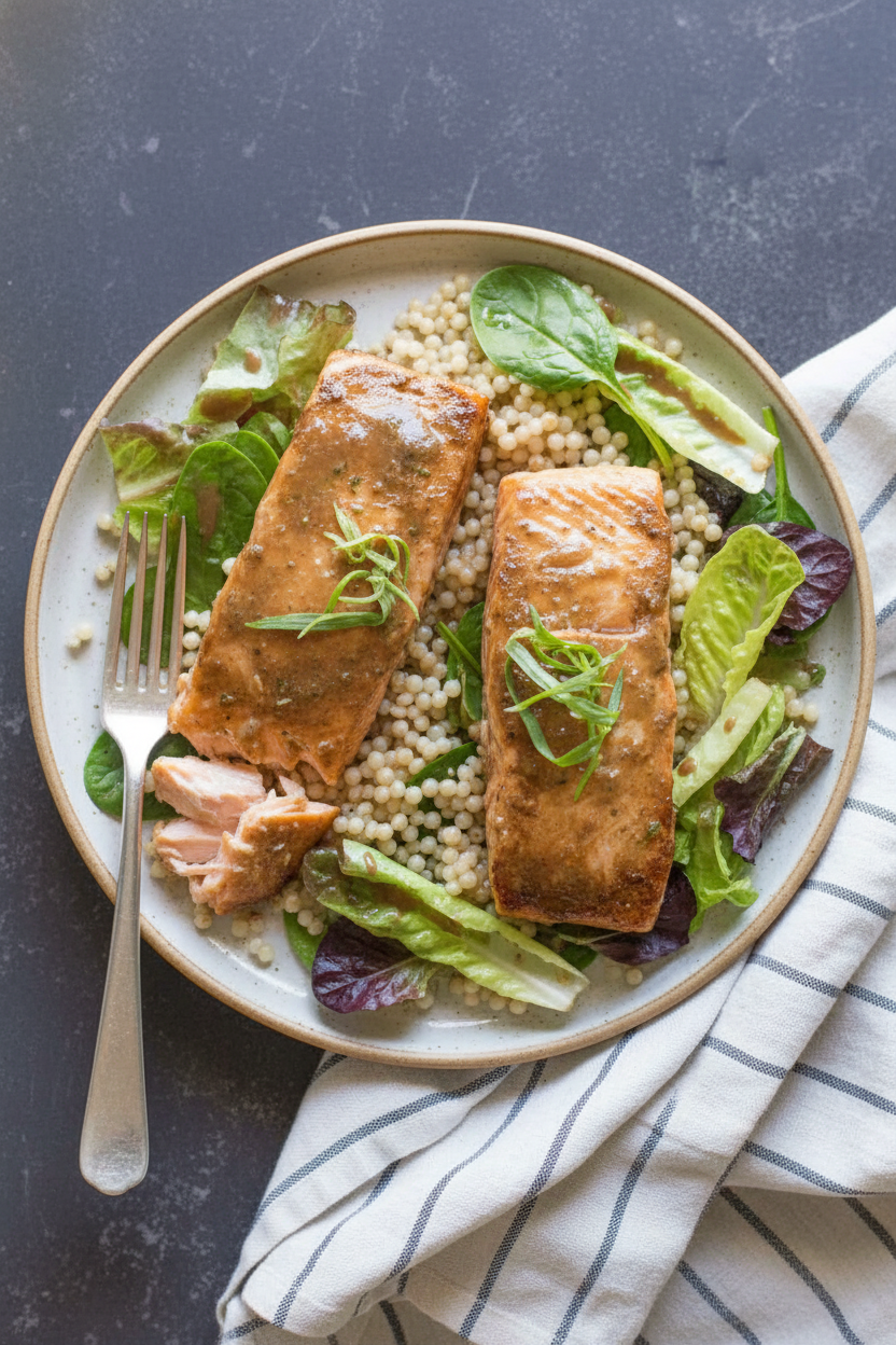 Sweet Mustard Glazed Roasted Salmon