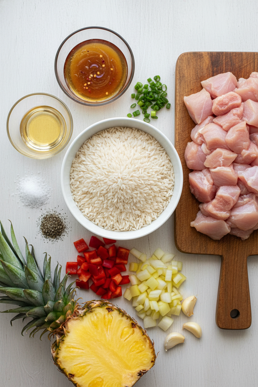 Sweet Pineapple Chicken with Rice