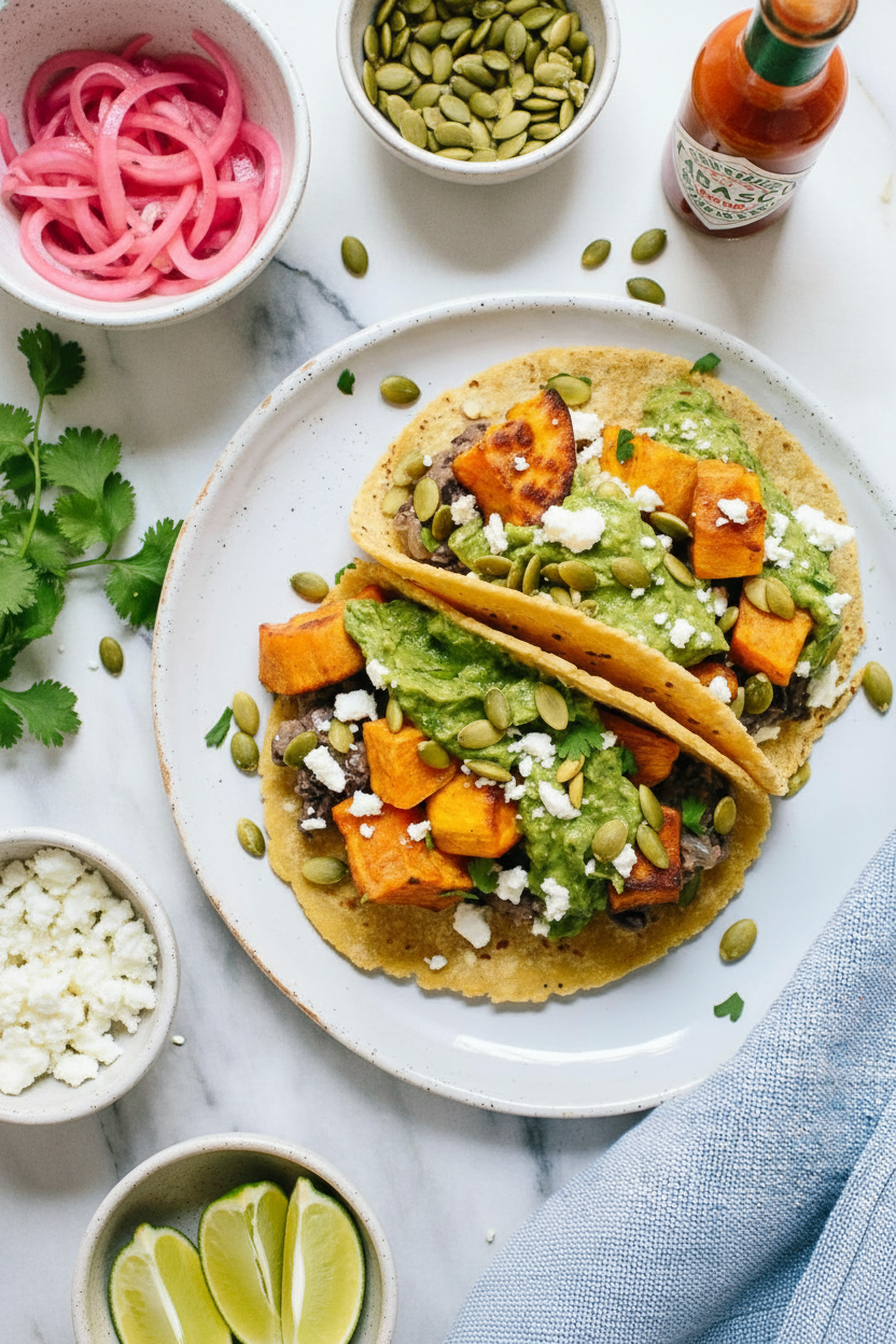 Sweet Potato Black Bean Taco Feast
