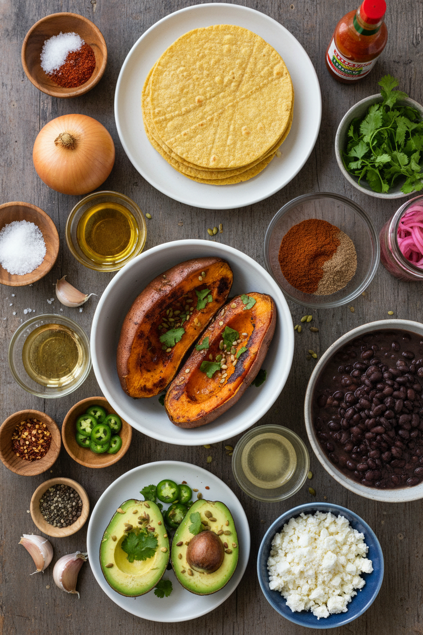Sweet Potato Black Bean Taco Feast