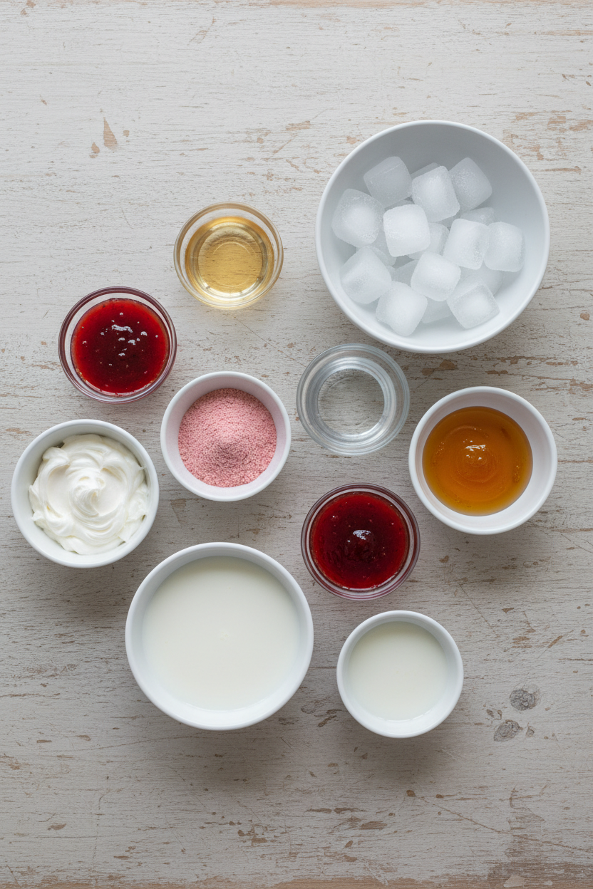 Sweet Vanilla Foam Strawberry Matcha Latte