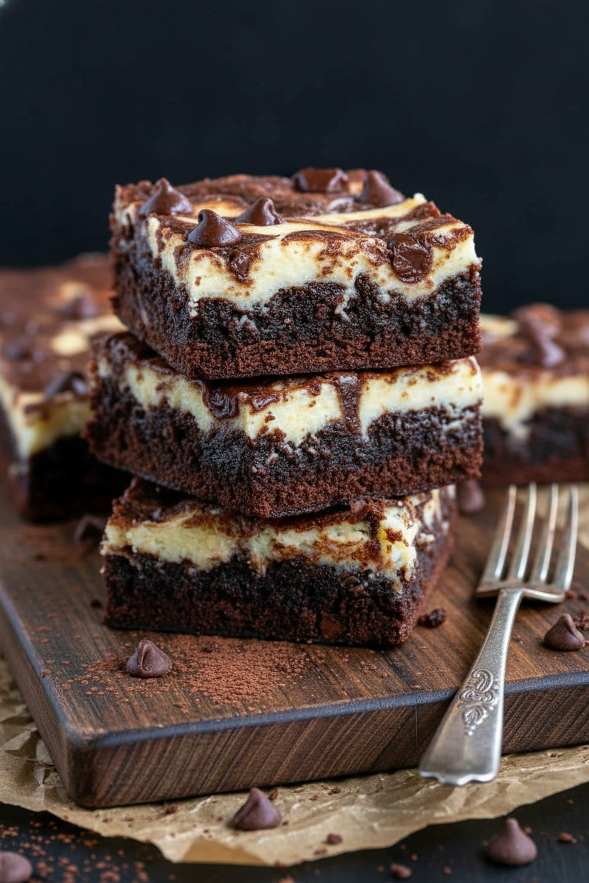 Swirled Brownie Cheesecake Bars Recipe