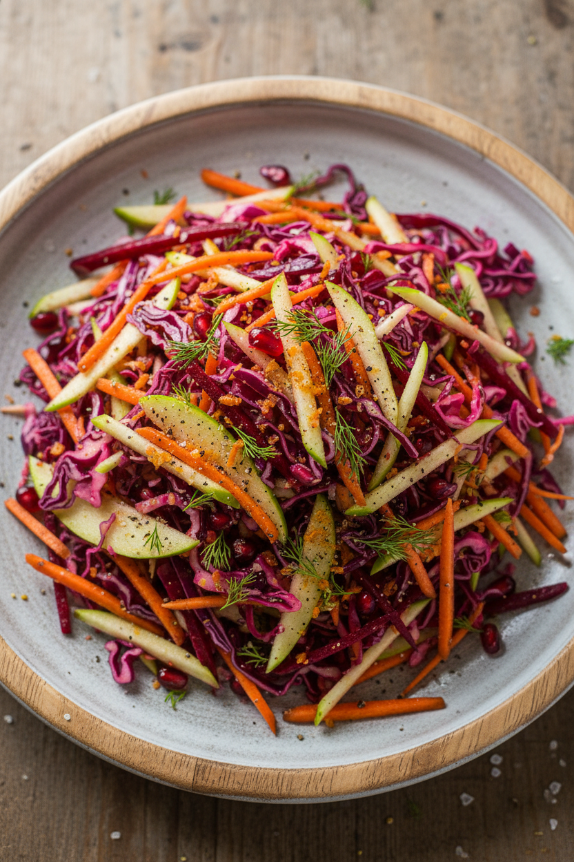 Tangy Apple and Cabbage Kraut Slaw